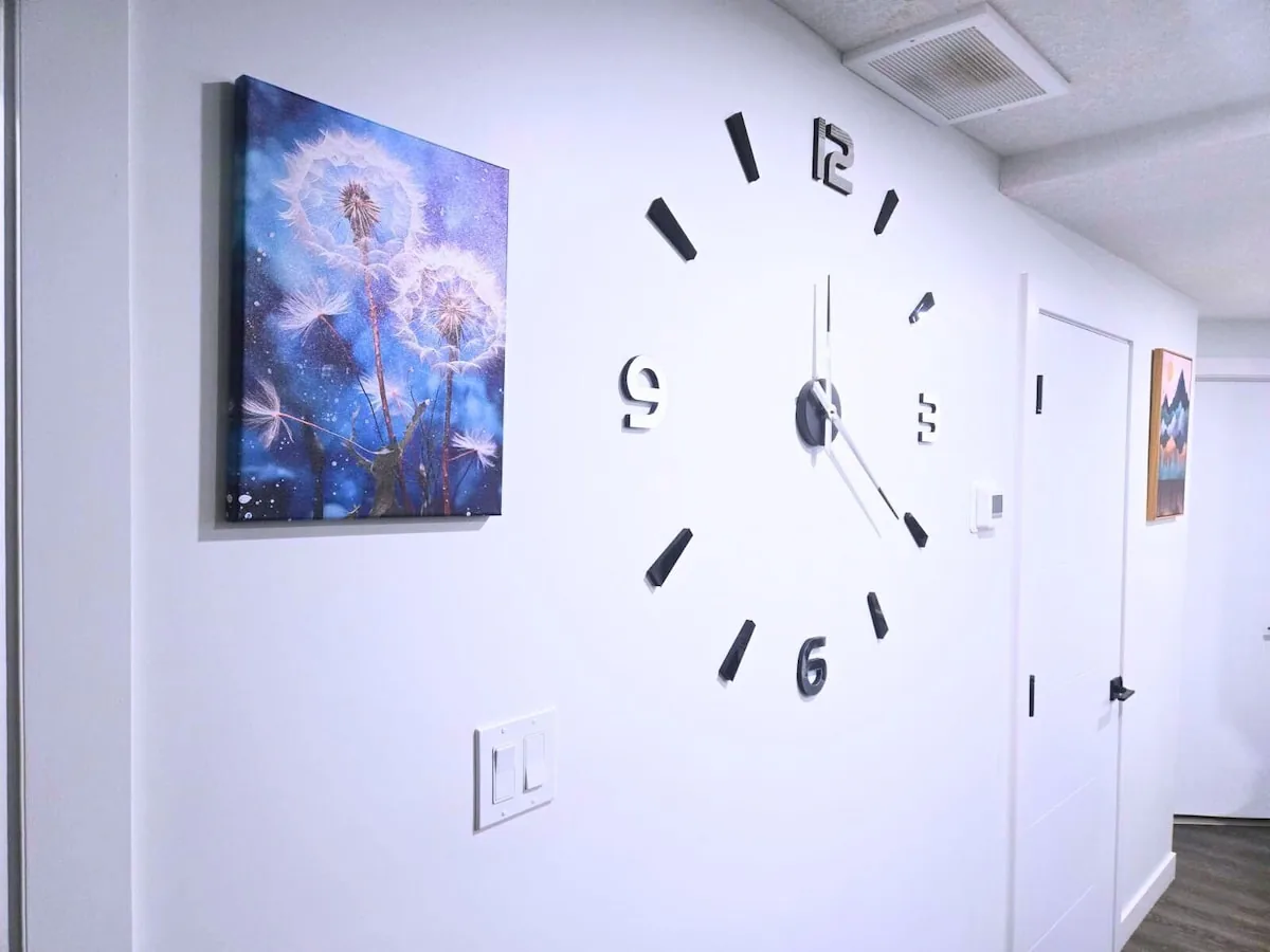 Hallway with feature wall art