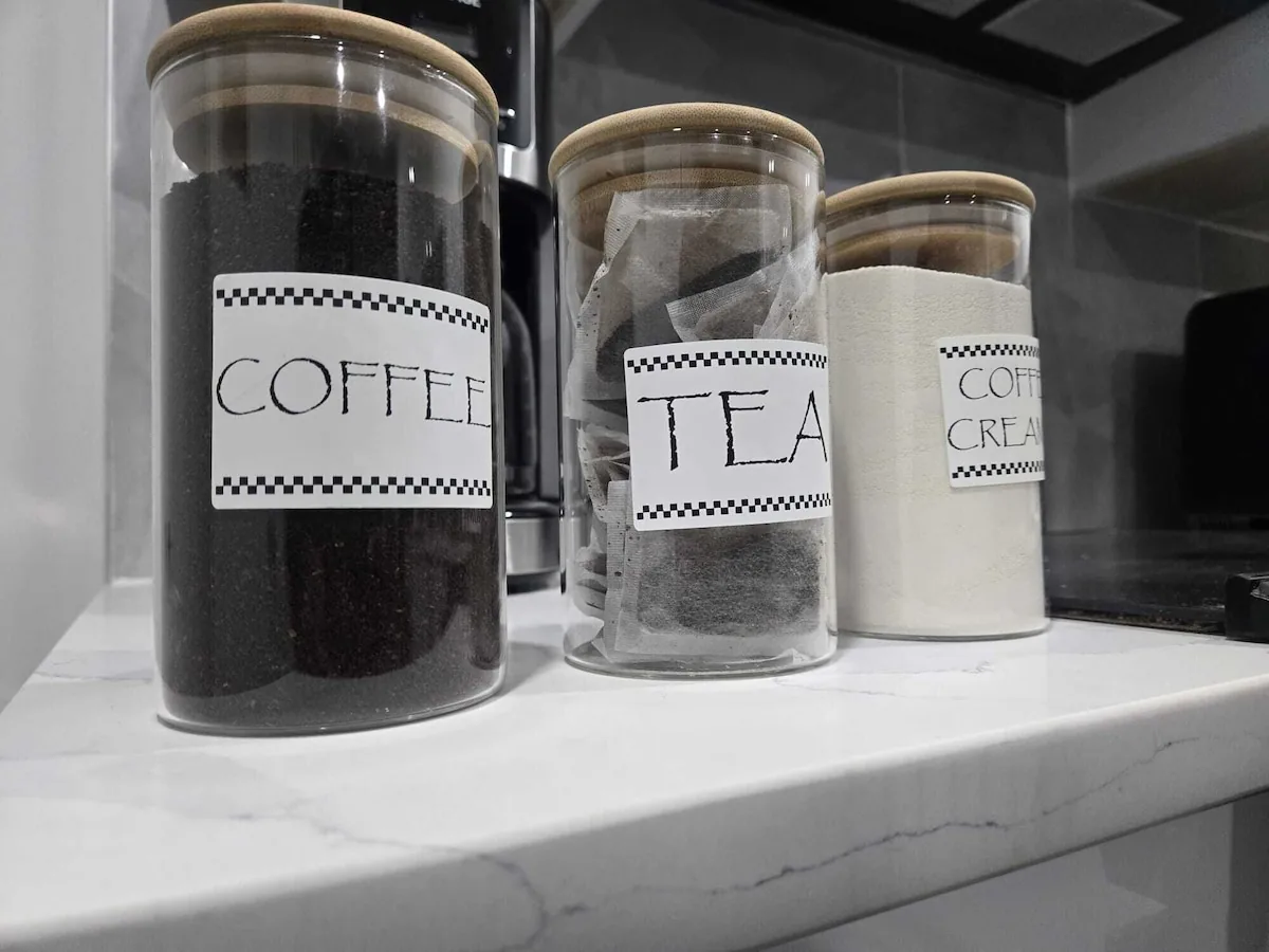 Complimentary coffee, tea, and creamer